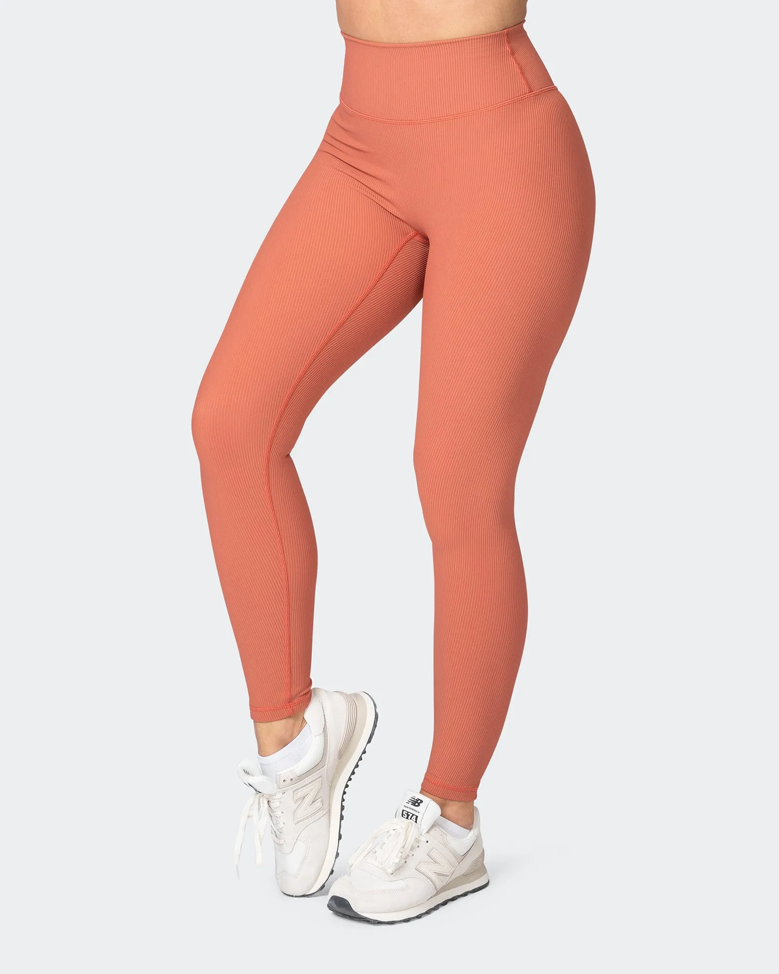 Zero Rise Rib Ankle Length Leggings - Burnt Sienna