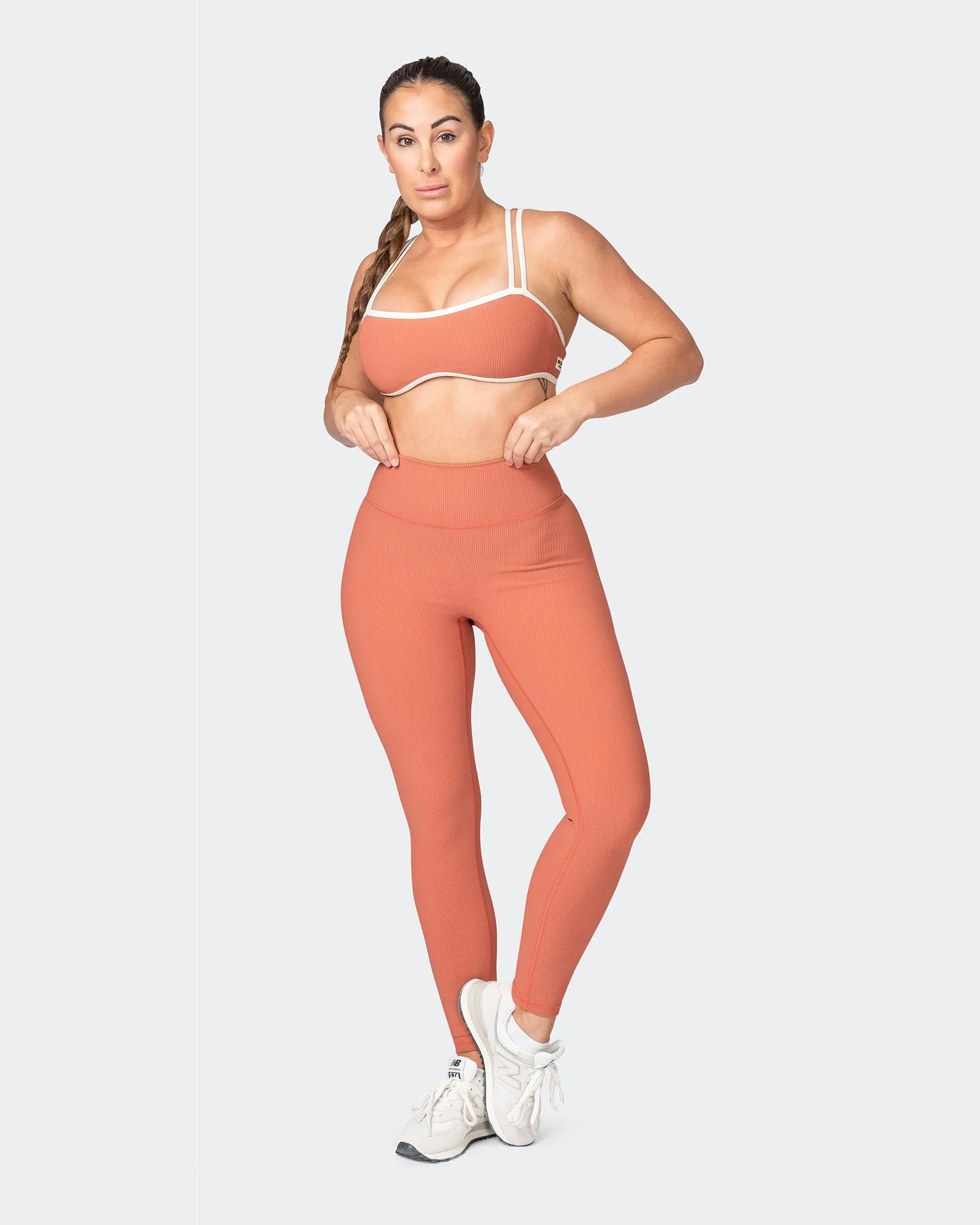 Zero Rise Rib Ankle Length Leggings - Burnt Sienna
