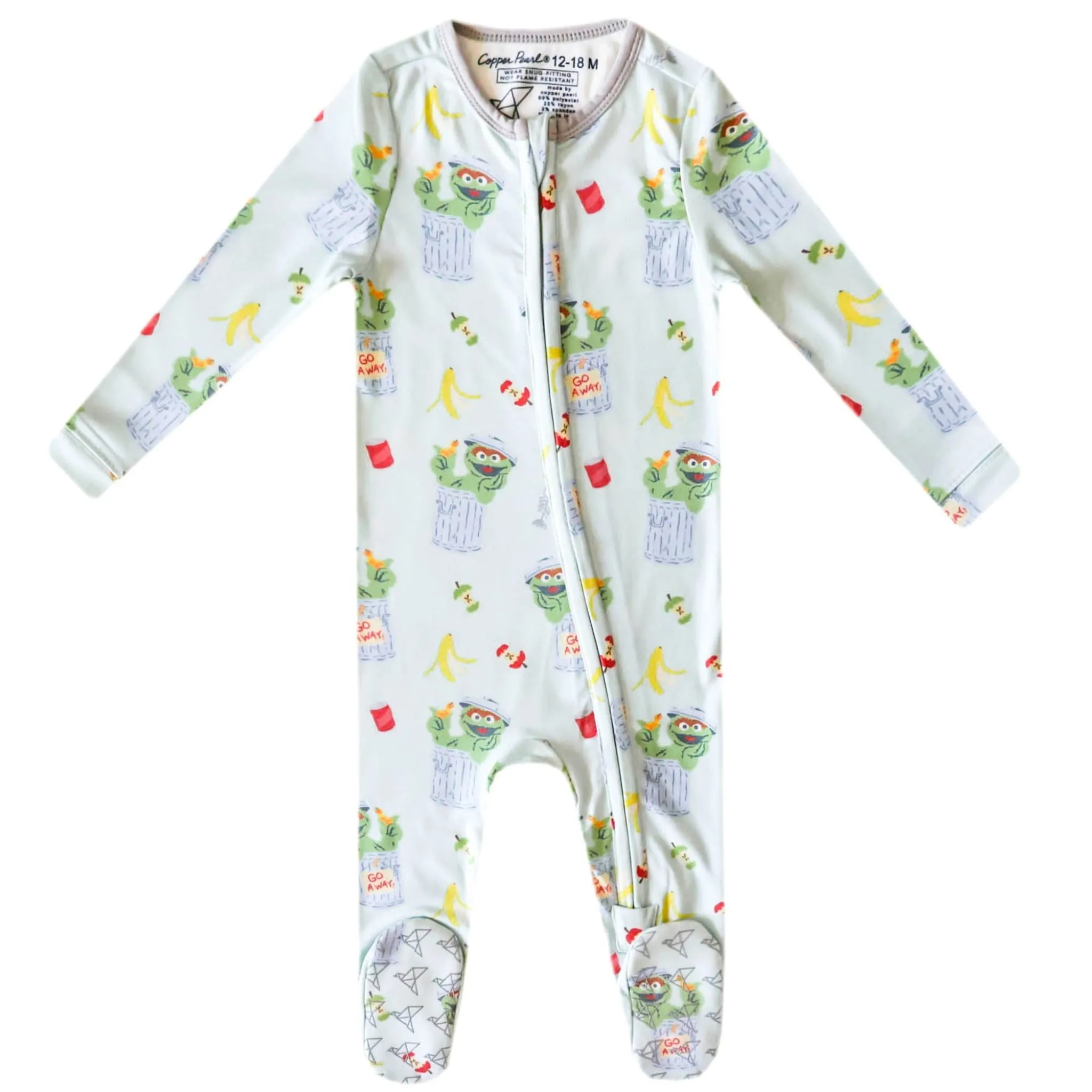 Zip-Up Footie Pajama - Oscar the Grouch
