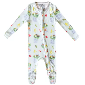 Zip-Up Footie Pajama - Oscar the Grouch